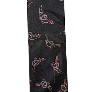 Austin Grey Black Red Gray Loop Design Fancy Preowned Classic Tie